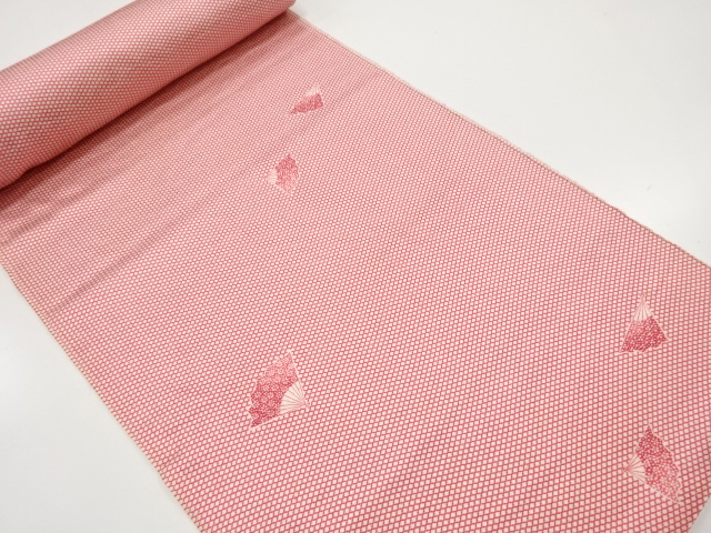 アンティーク　扇模様　着尺反物